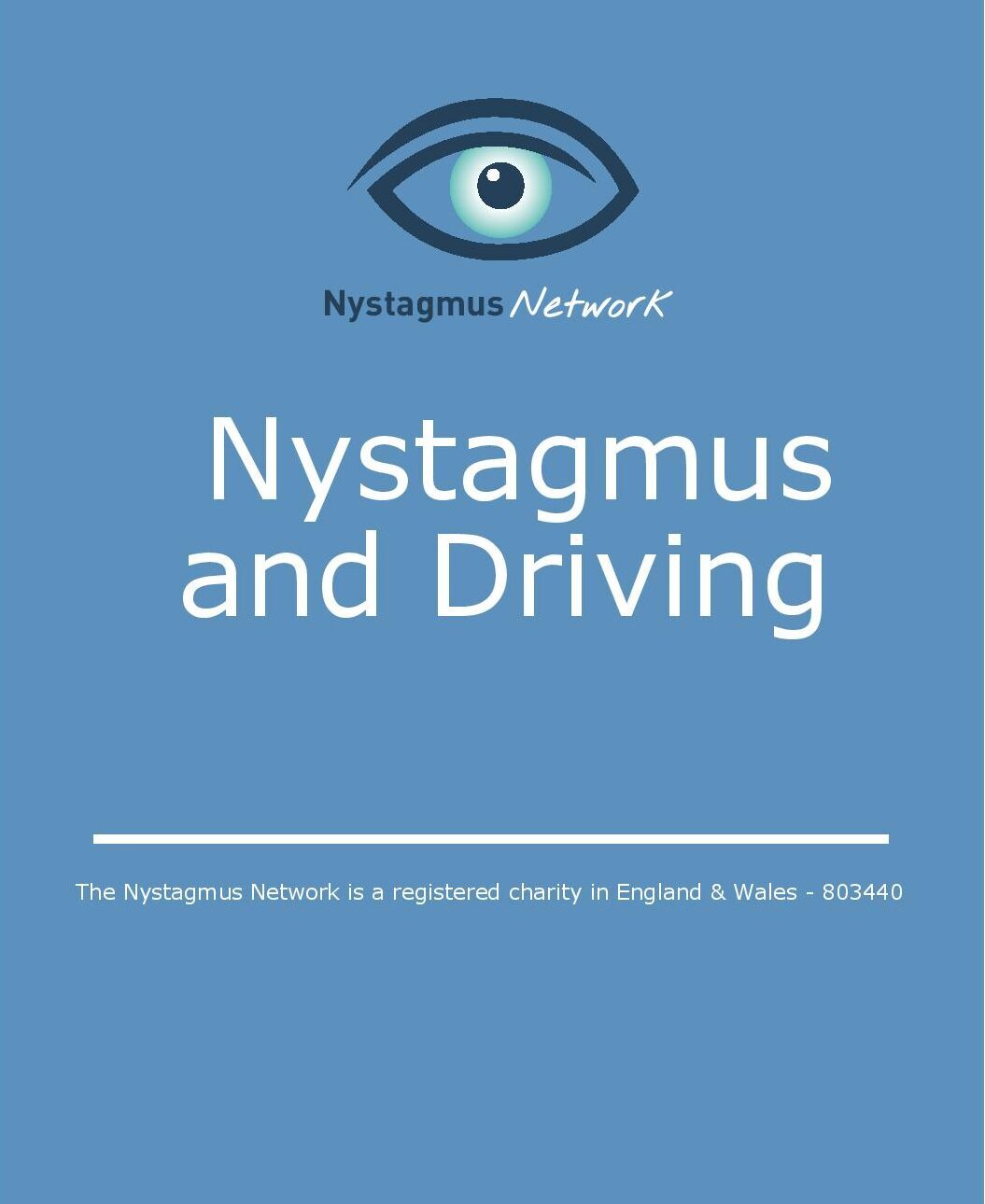 The front cover of our guide to nystagmus and driving.