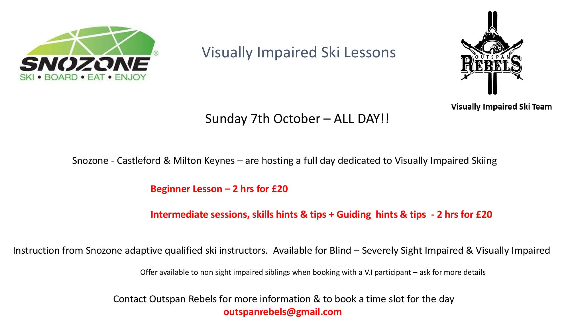 VI skiing this October
