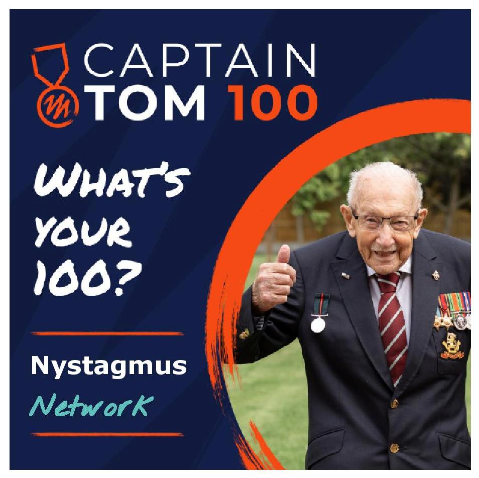 Captain Tom 100 logo, with an image of Captain Sir Tom showing the thumbs up