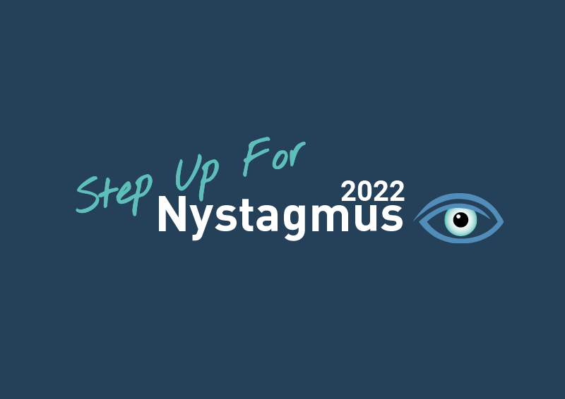 The eye logo of the Nystagmus Network and the words 'Step Up For Nystagmus 2022'.