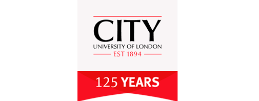 Thje logo of City Yniversity of London and the words 125 years.