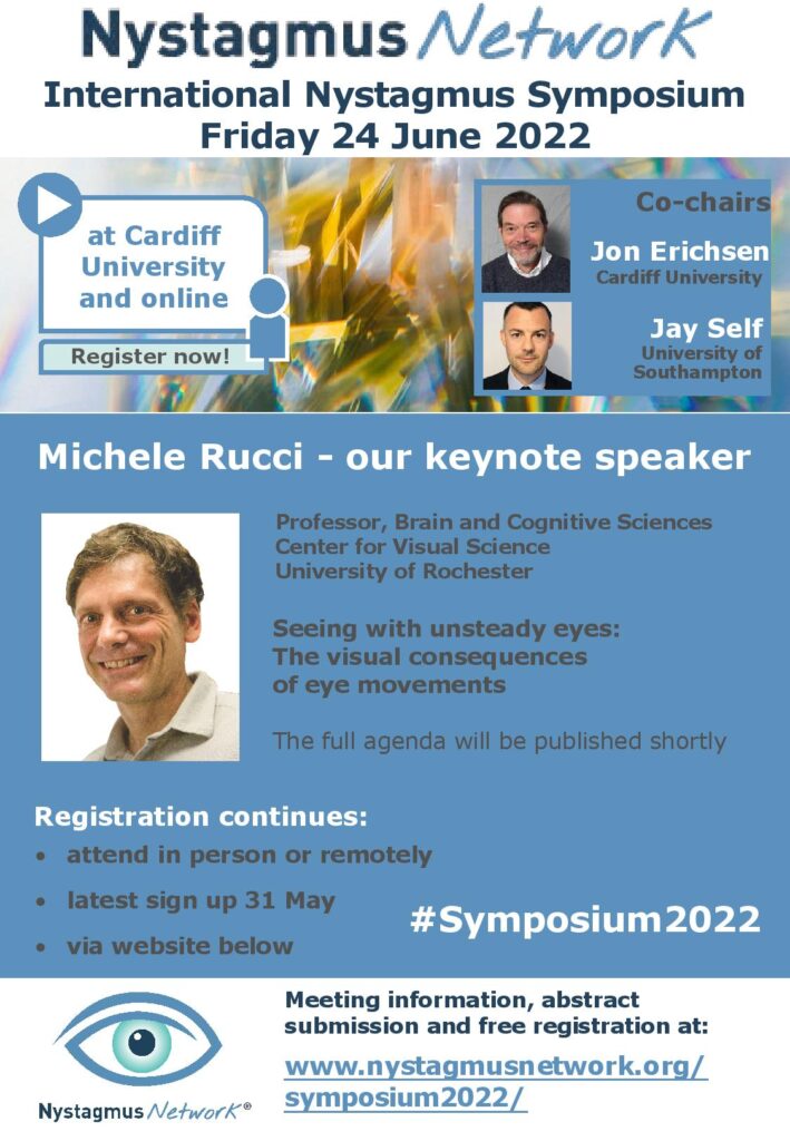 A flyer with details of Symposium2022, introducing our keynote speaker, Michele Rucci.