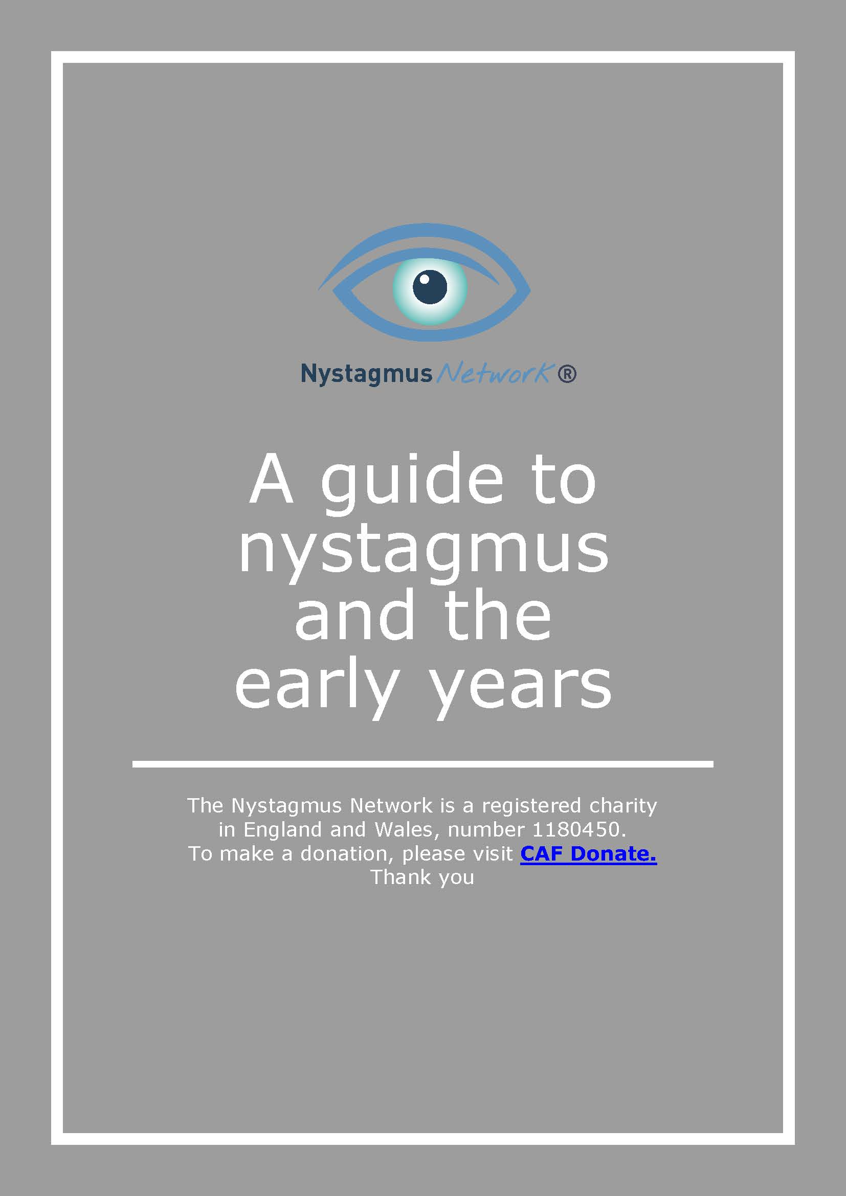 The front cover of the Nystagmus Network guide to nystagmus and the early years.