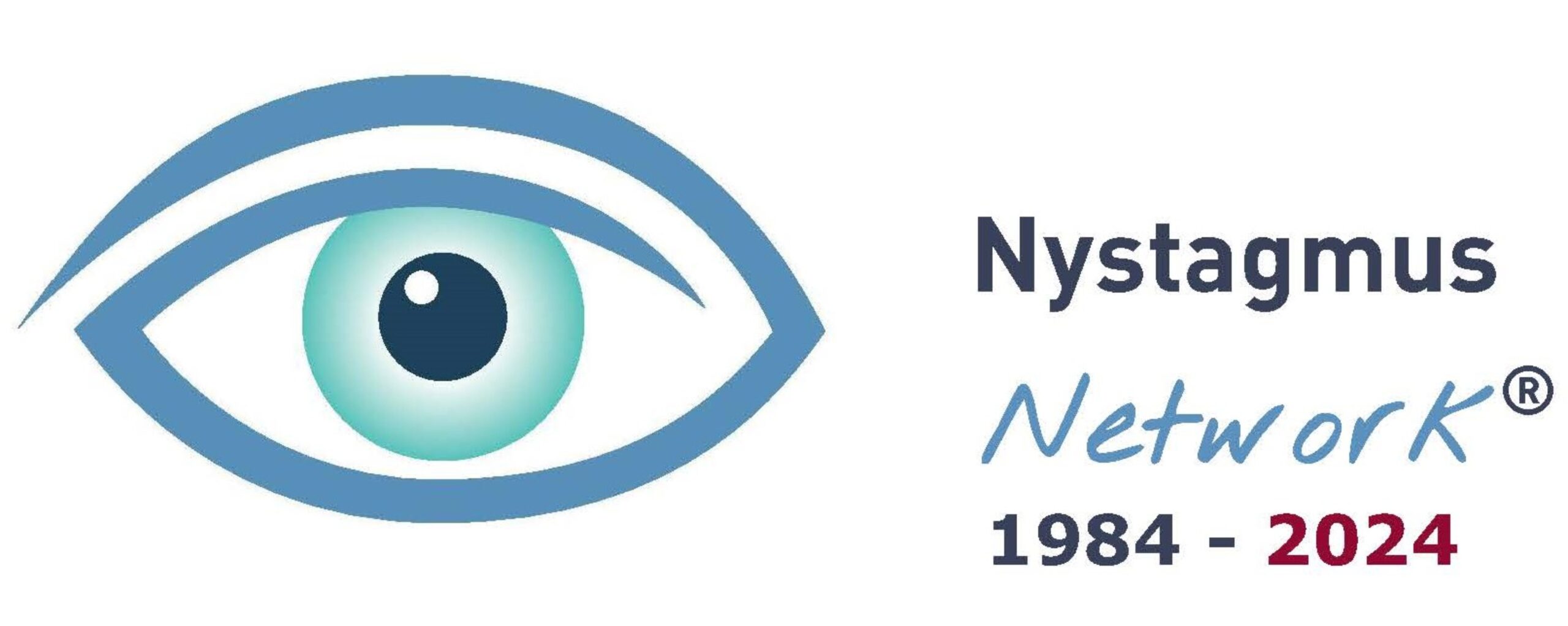 Nystagmus Network Ruby Year logo with 1984 - 2024.