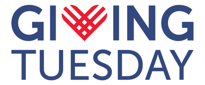 The Giving Tuesday logo featuring a red and white heart as the letter 'v' in giving.