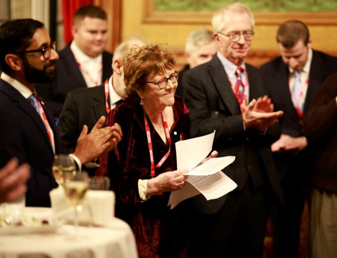 Vivien with her guests at the Ruby Year celebration at the House of Lords in November 2024.