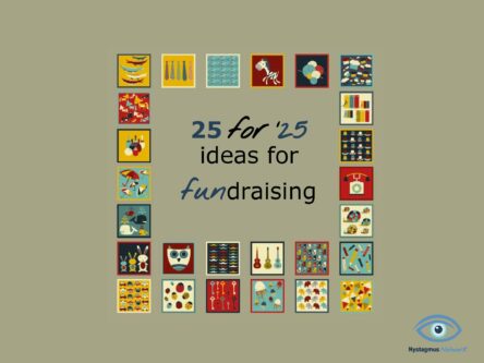 The front cover of the Nystagmus Network 25 for '25 fundraising guide.