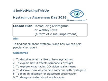 The Nystagmus Network Nystagmus Awareness Day 2026 lesson plan.