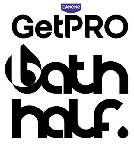 The black and white logo of the Bath Half Marathon.